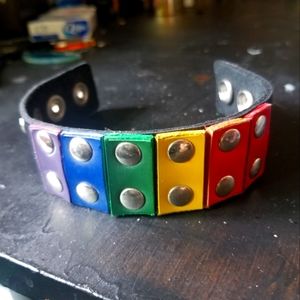 Genuine leather rainbow bracelet